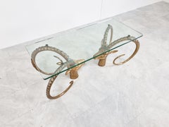 Vintage Brass Ibex or Antilope Coffee Table, 1970s
