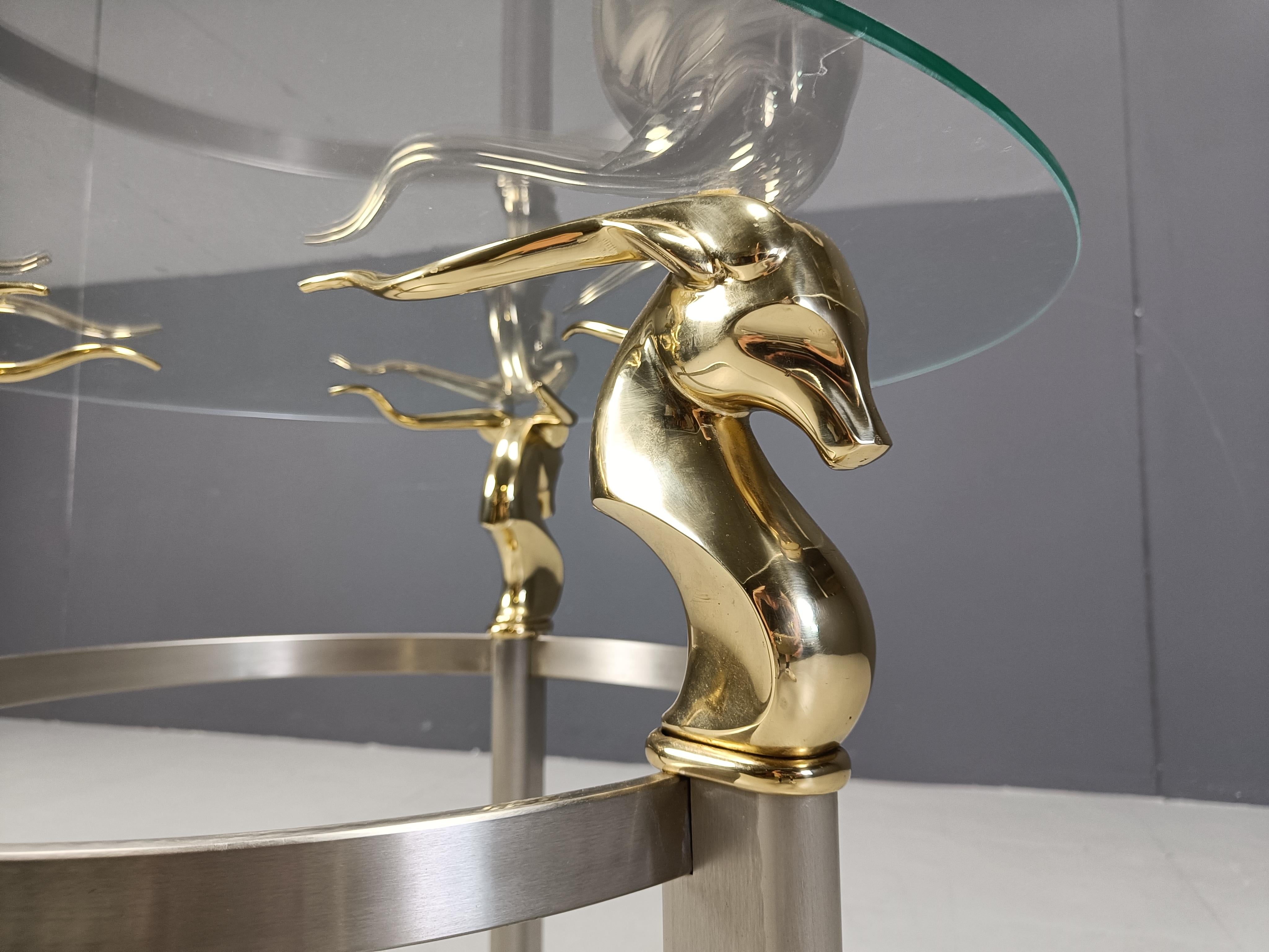 Vintage brass ibex or antilope side table, 1970s 3