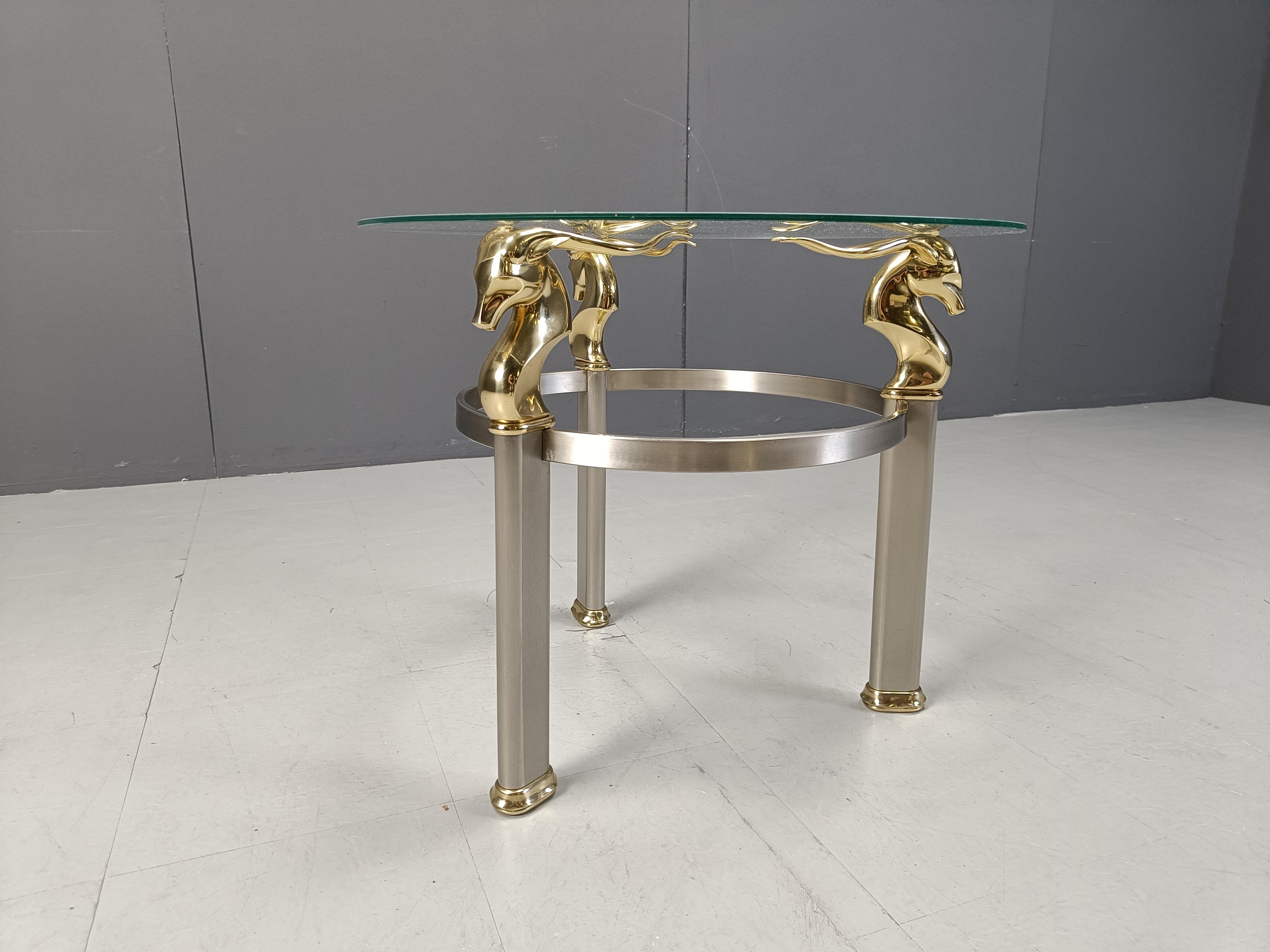 Belgian Vintage brass ibex or antilope side table, 1970s