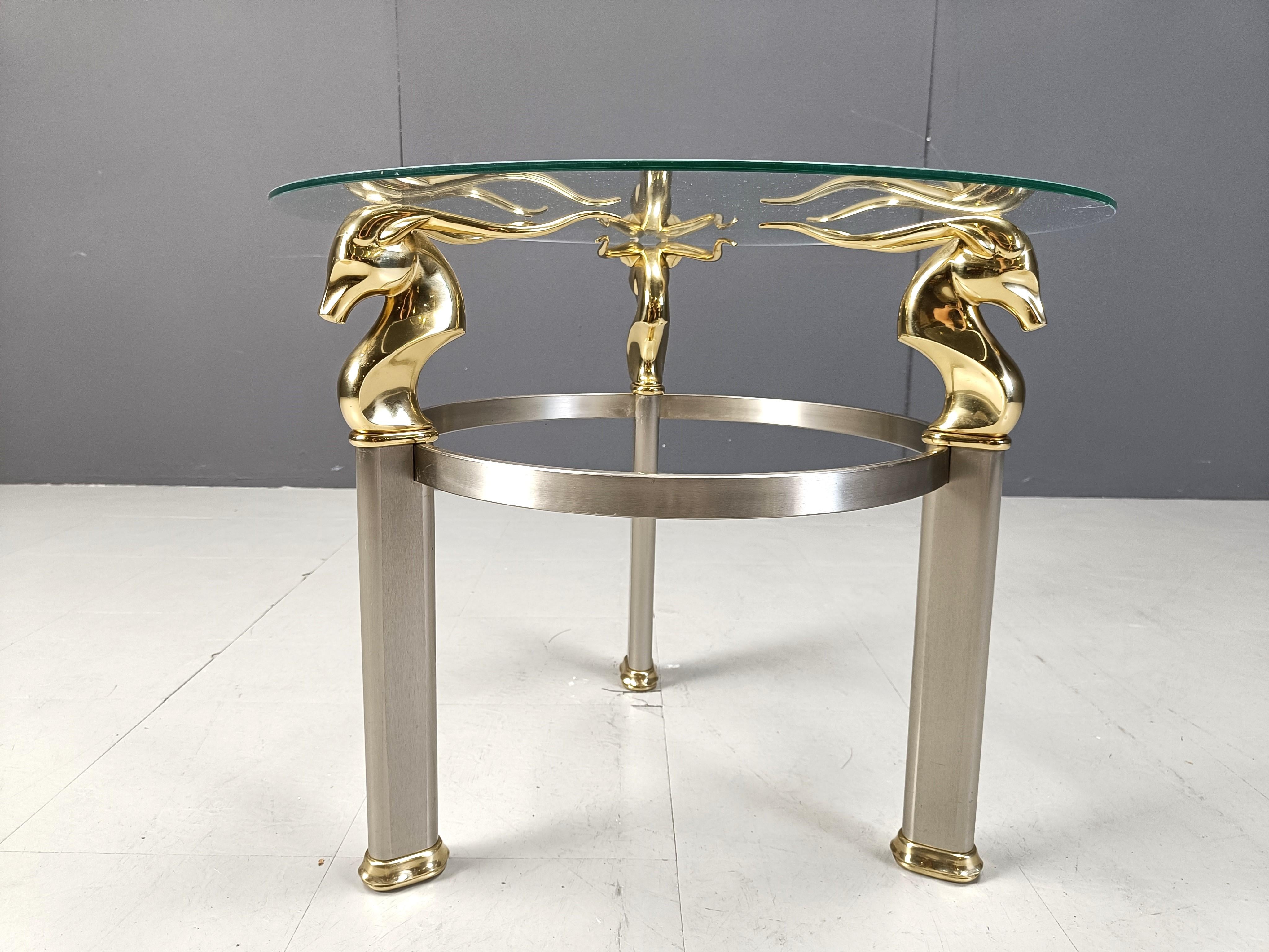 Brass Vintage brass ibex or antilope side table, 1970s