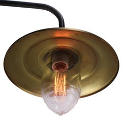 Vintage Brass Industrial Wall Lamps Sconces with Clear Reeded Glass