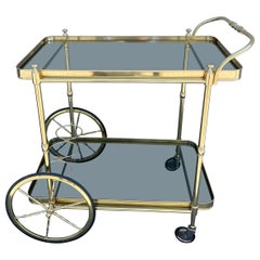Vintage Brass Italian Bar Cart by Maison Jansen