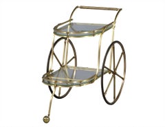 Vintage Brass Italian Bar Tea Trolley