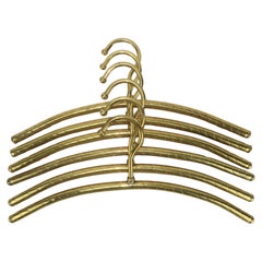 Porte-manteaux italiens vintage en laiton, lot de 6