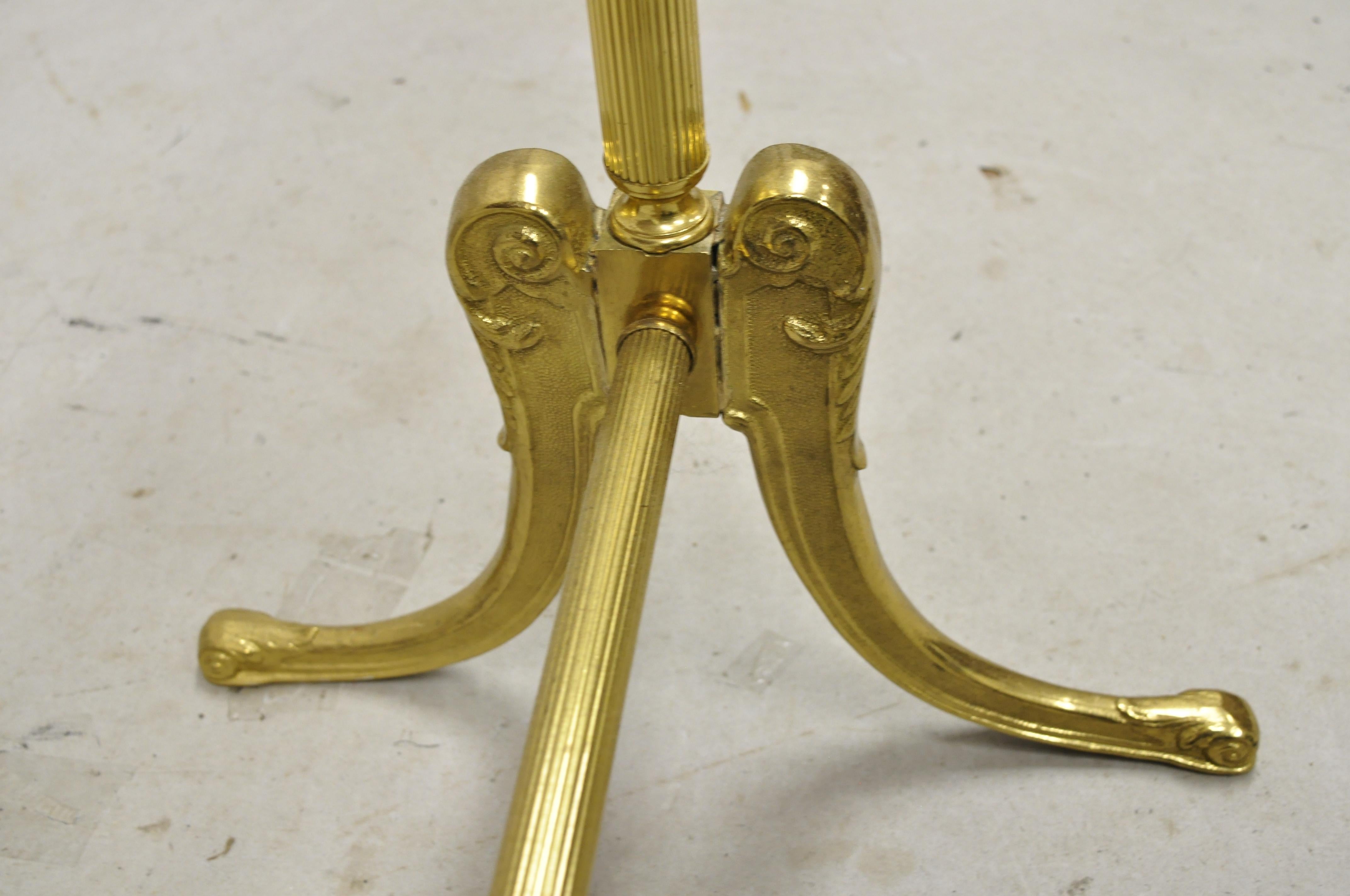 Vintage Brass Italian Neoclassical Cheval Standing Dressing Floor Beveled Mirror 1