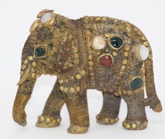 Scultura di elefante Jewell in ottone vintage, peso per la carta