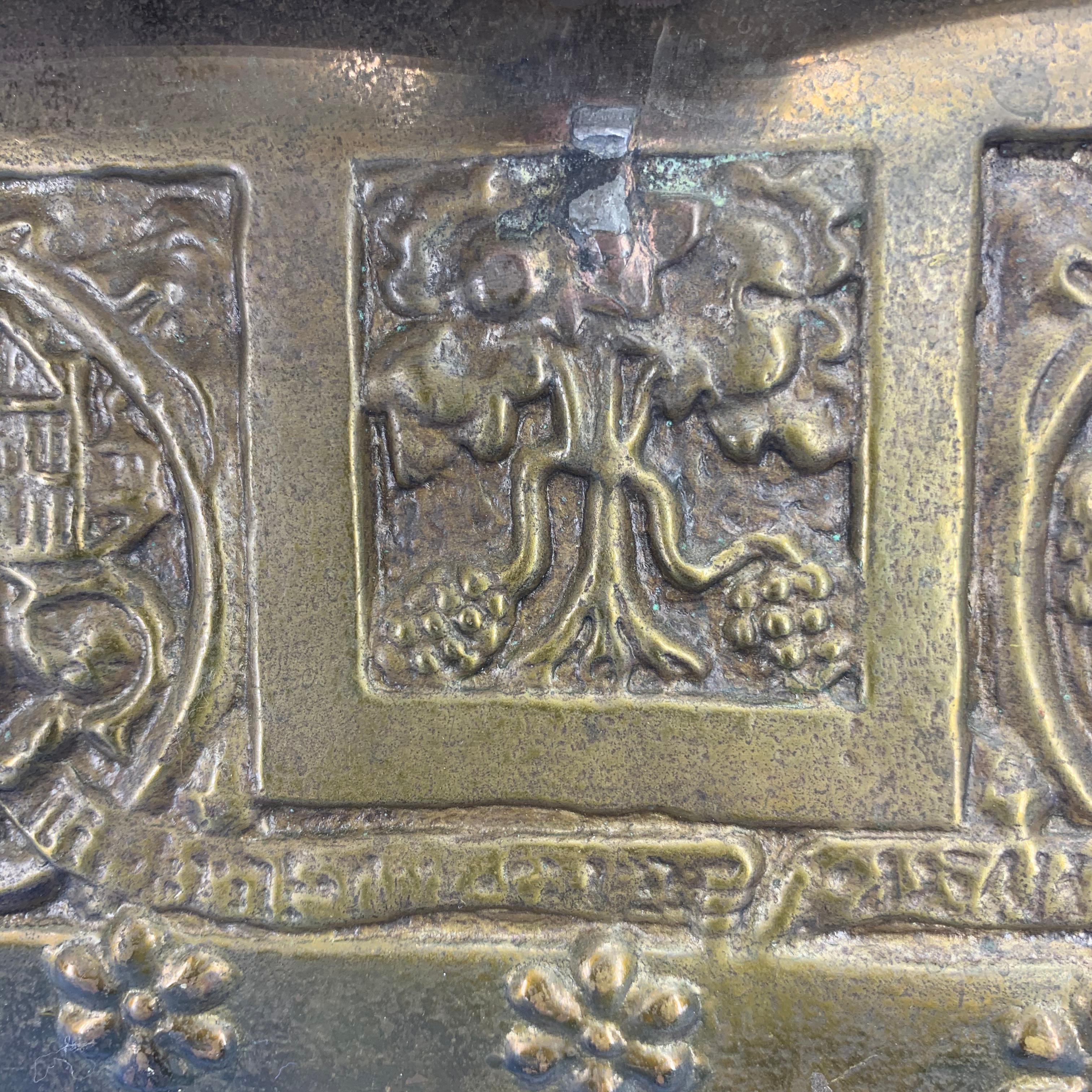 Vintage Brass Jewelry Box With Religious Scenes 3