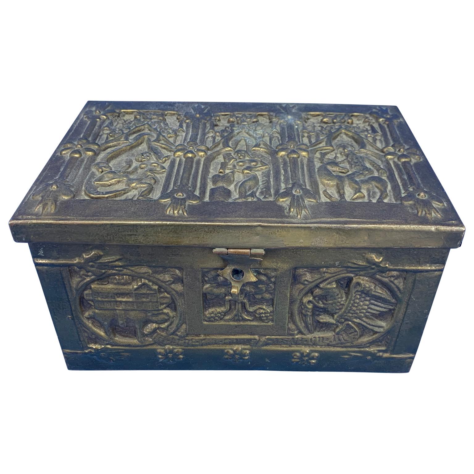 antique brass jewelry box