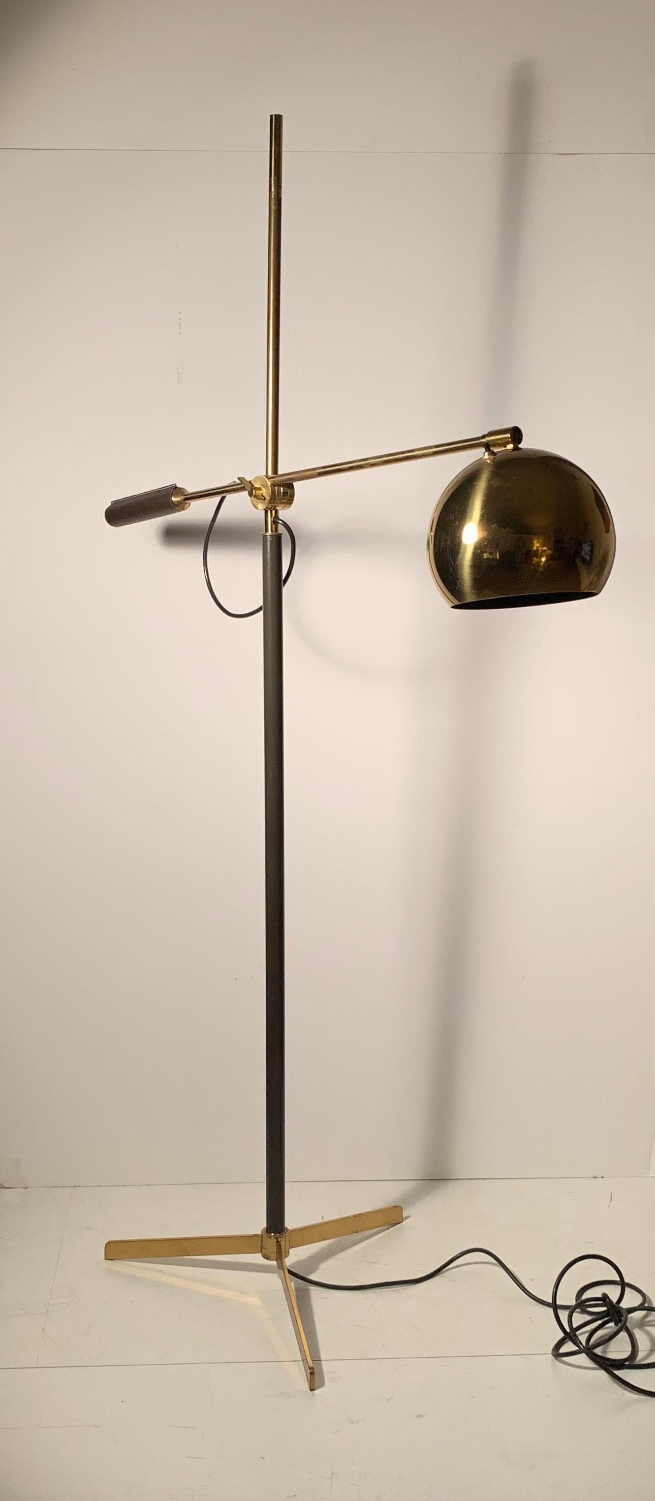 20th Century Vintage Brass Koch & Lowy Articulating Task Lamp For Sale