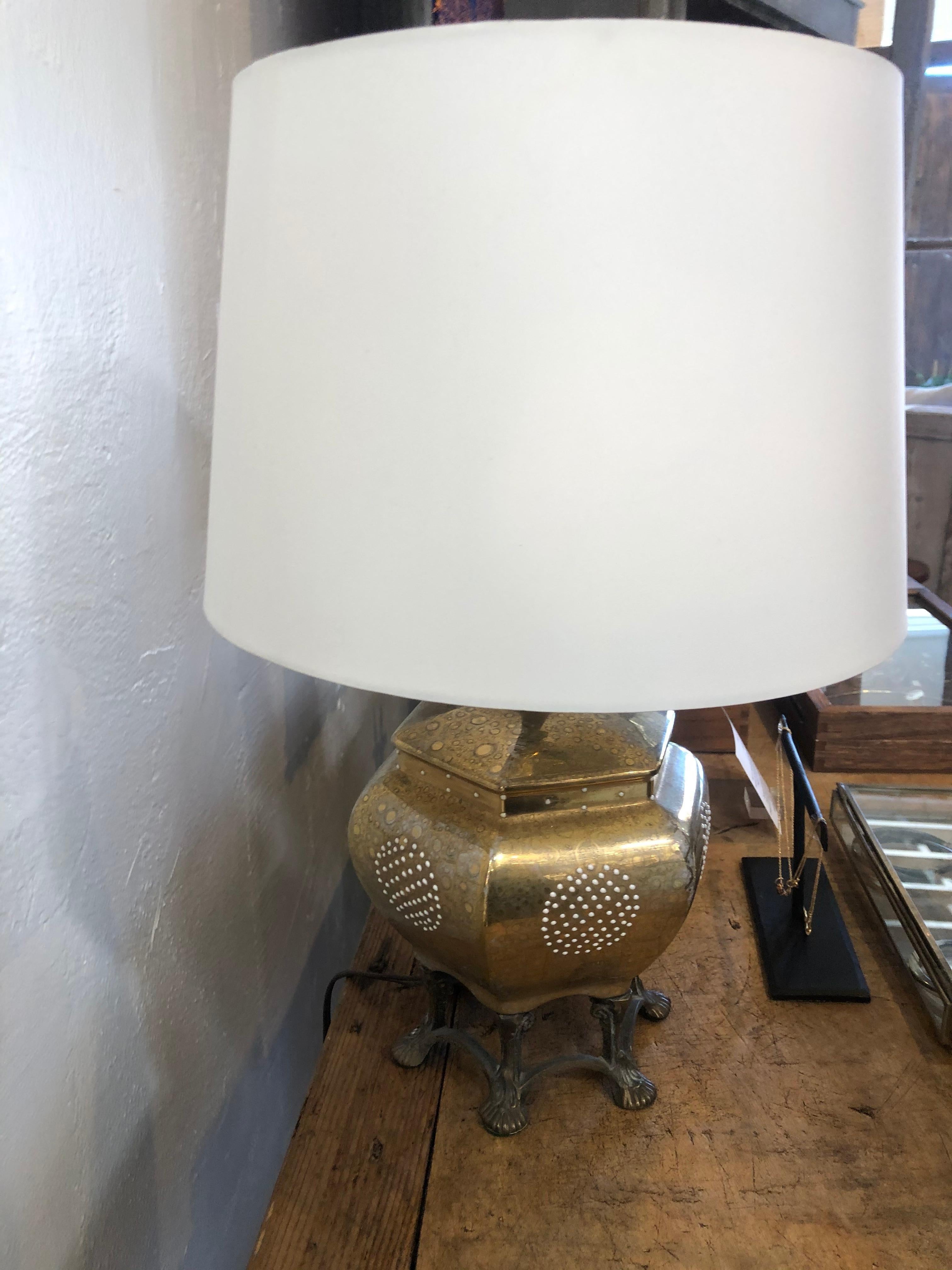 Mid-20th Century Vintage Brass Lamp