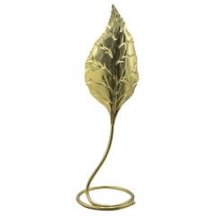 Vintage Brass Lamp Leaf by Tommaso Barbi for Bottega Gadda, Italy, circa 1970s