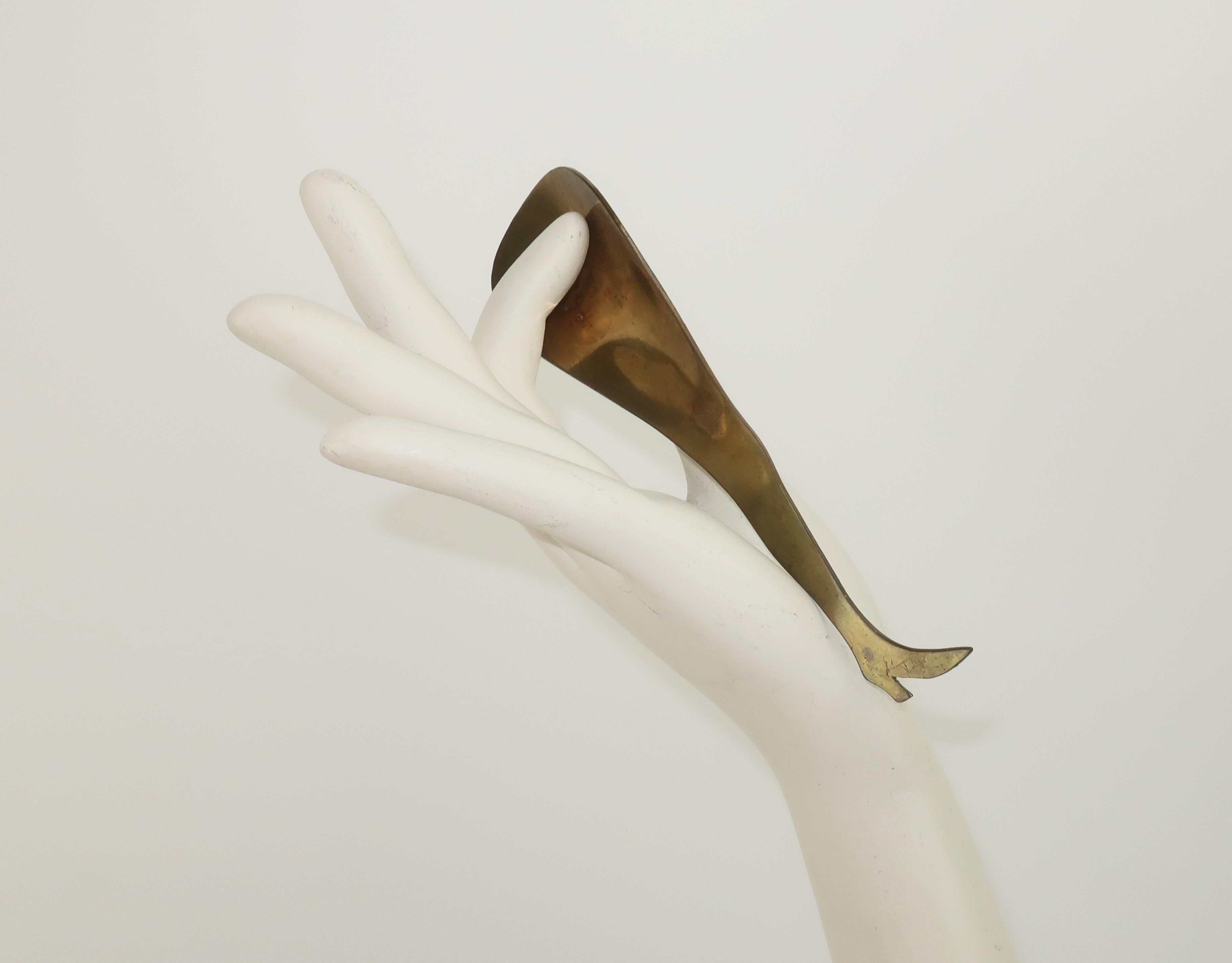 Women's or Men's Vintage Brass Leg Shaped Shoe Horn