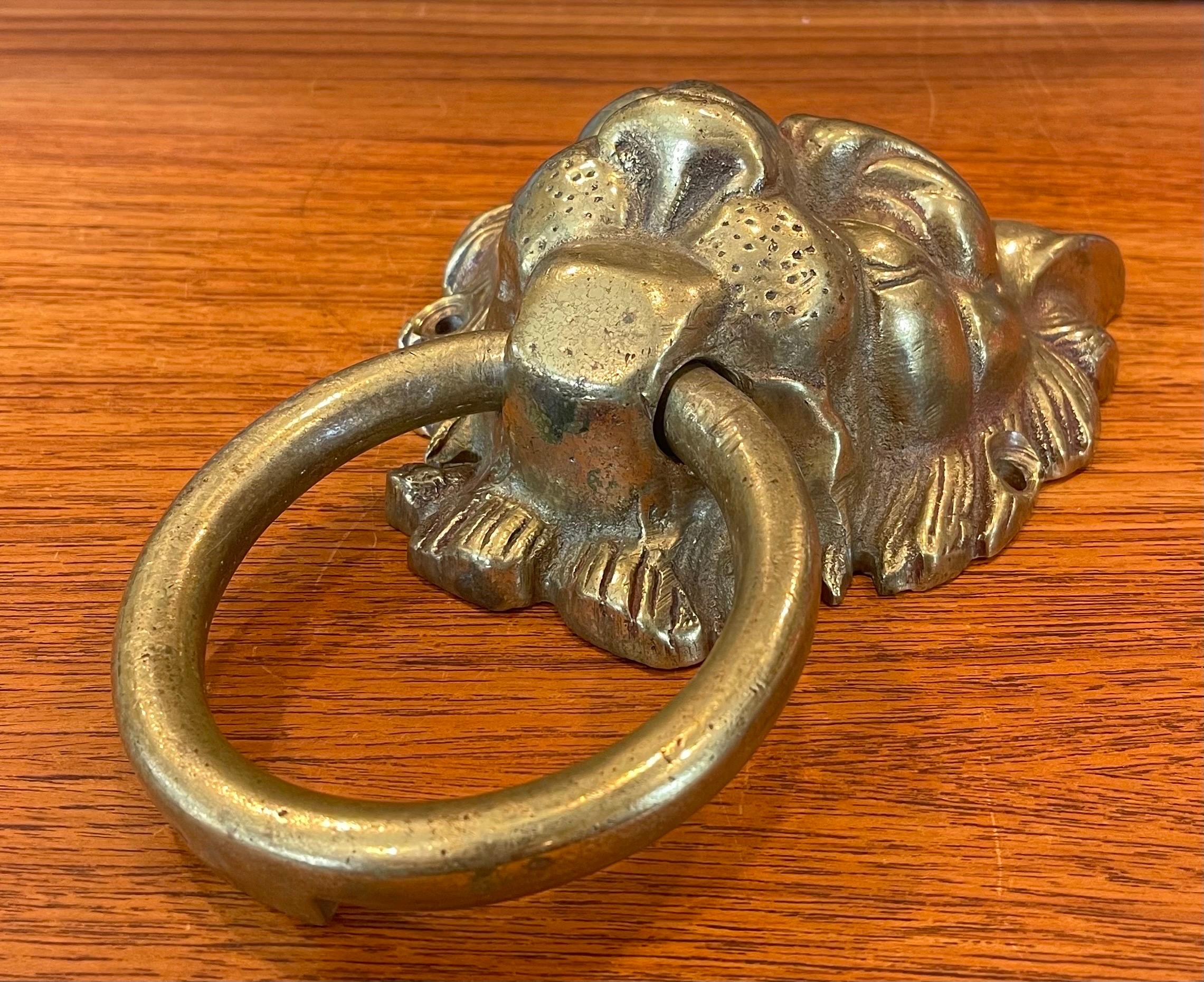 Vintage Brass Lion Head Door Knocker 2