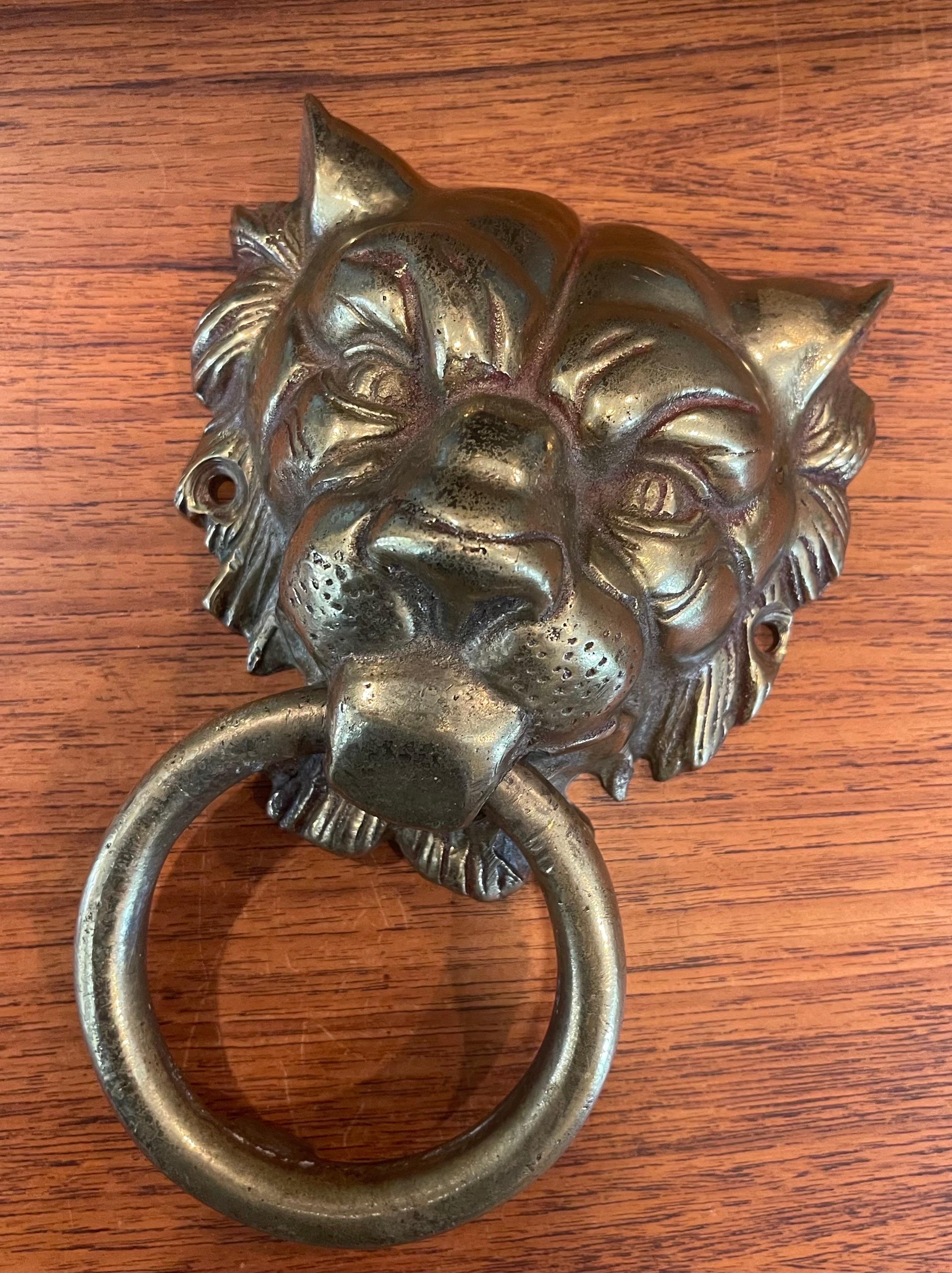 Vintage Brass Lion Head Door Knocker 4