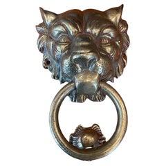 Vintage Brass Lion Head Door Knocker