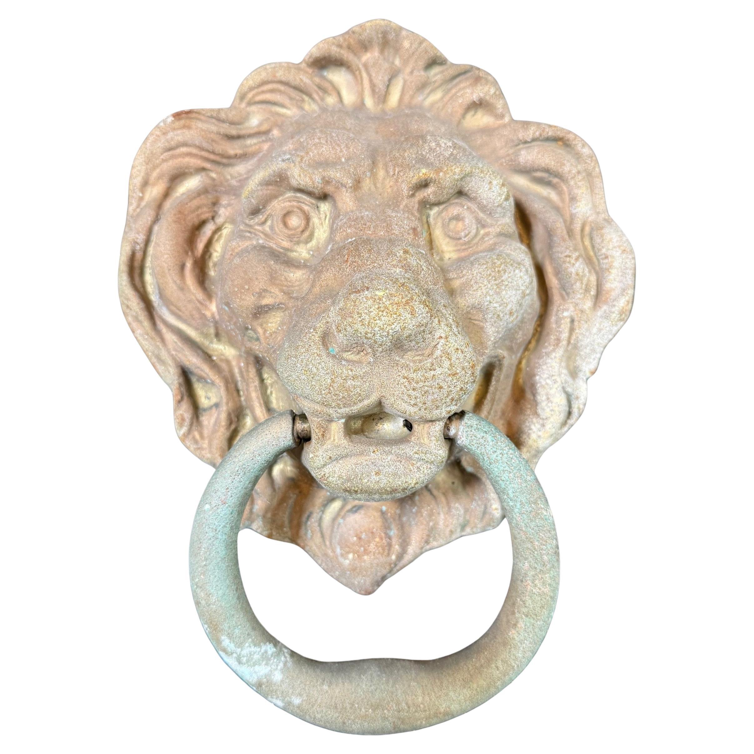 Vintage Brass Lion Head Door Knocker