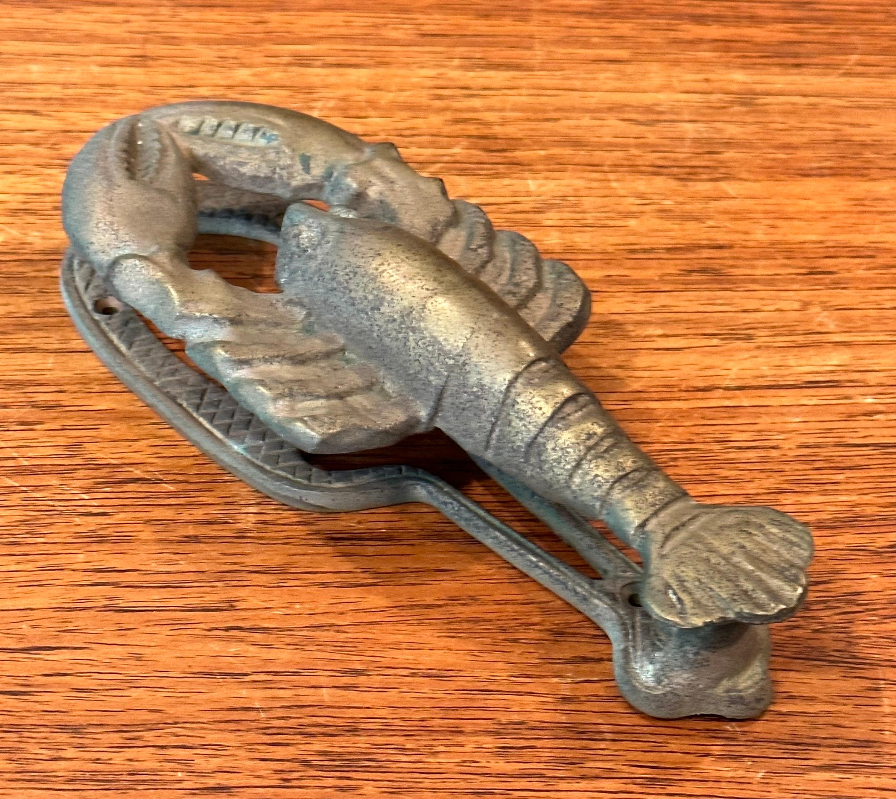 American Vintage Brass Lobster Door Knocker For Sale