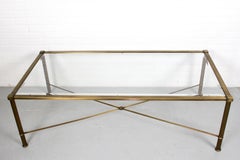 Vintage Brass-Look and Facet Glass Side Table, 1960s