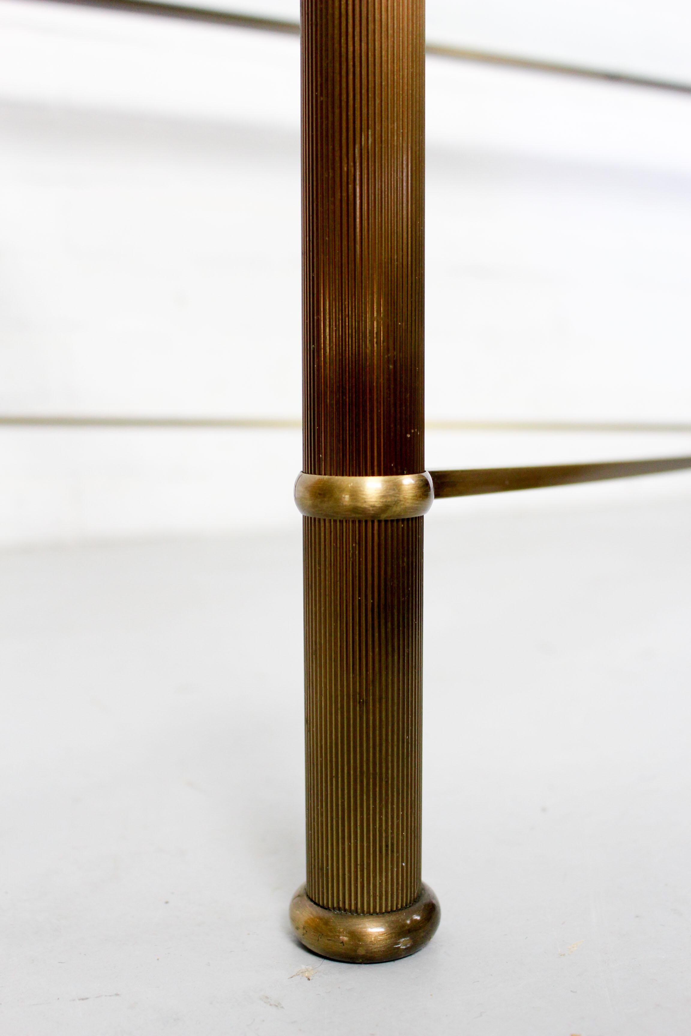 Vintage Brass-Look and Facet Glass Side Table, 1960s In Good Condition In Appeltern, Gelderland