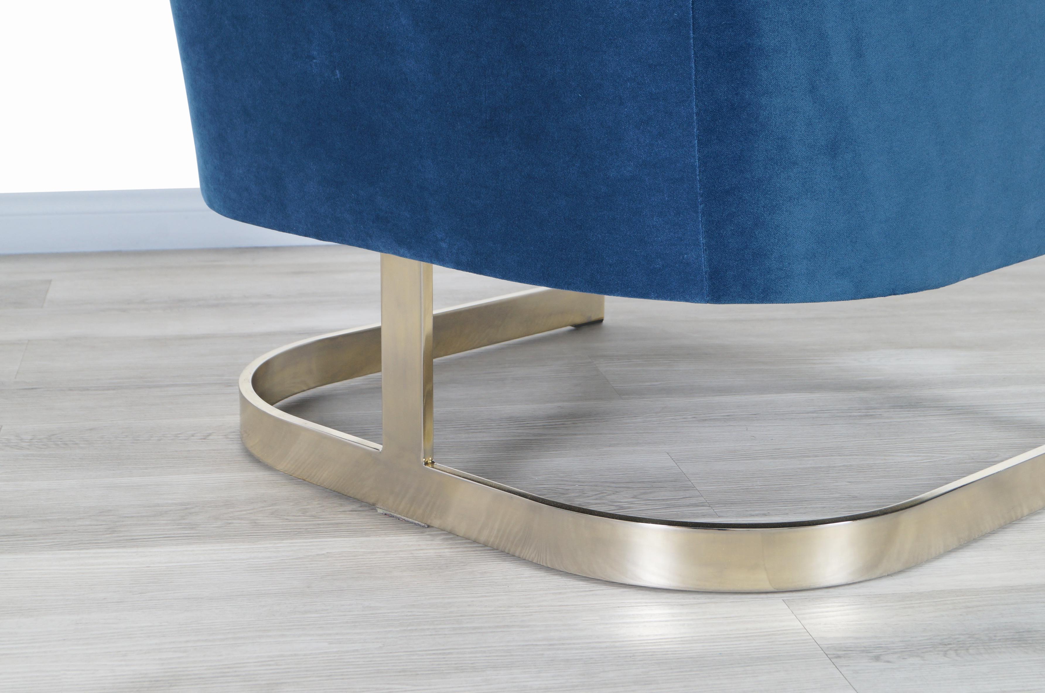 Vintage Brass Lounge Chairs Attributed to Milo Baughman 4