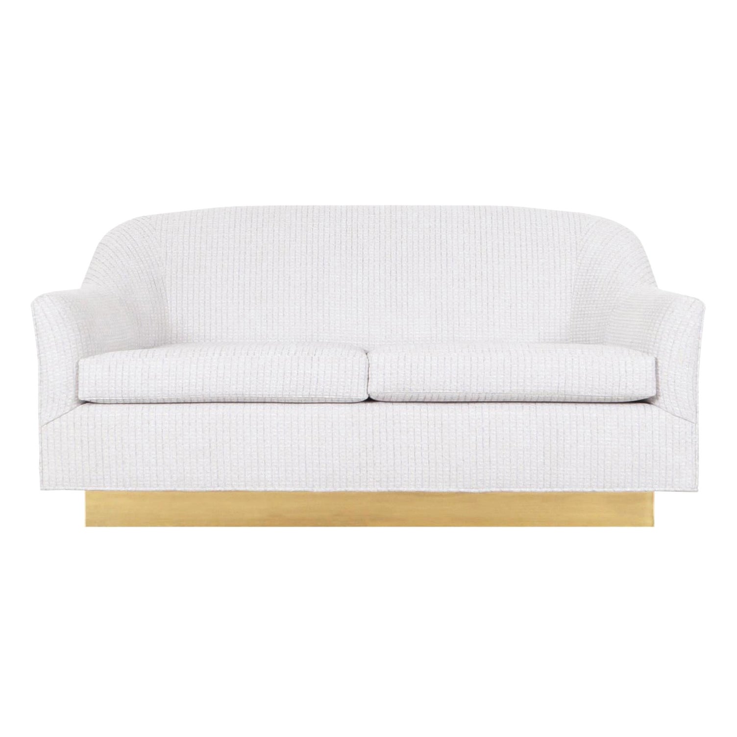 Vintage Brass Loveseat in the Style of Milo Baughman for Thayer Coggin