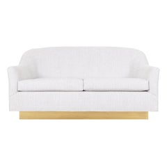Vintage Brass Loveseat in the Style of Milo Baughman for Thayer Coggin