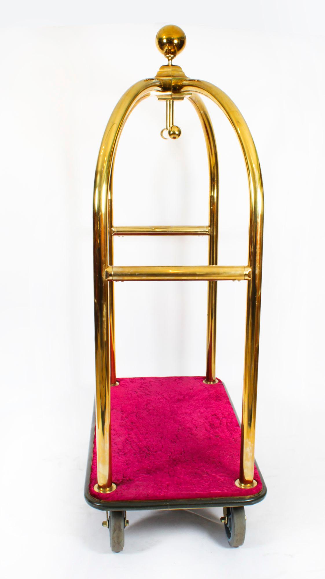 Vintage Brass Luxury Hotel Trolley 20th Century 6