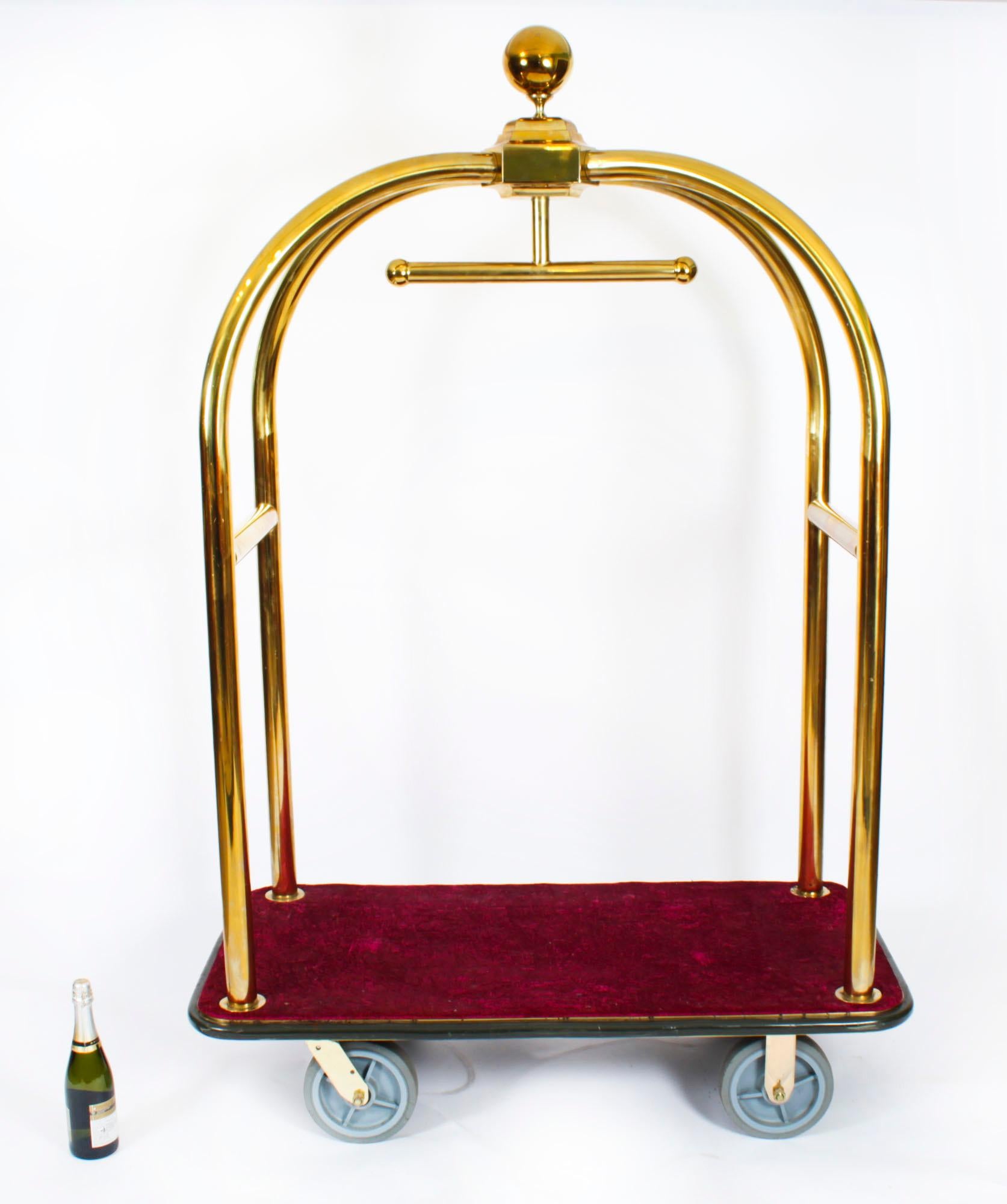 Vintage Brass Luxury Hotel Trolley 20th Century 7