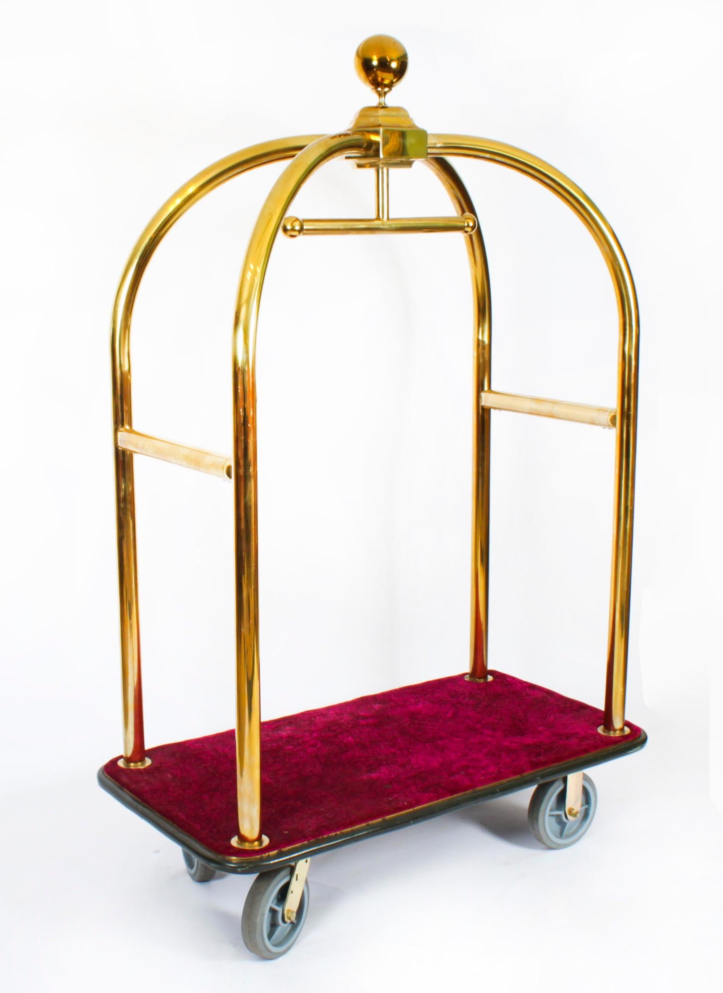Vintage Brass Luxury Hotel Trolley 20th Century 8