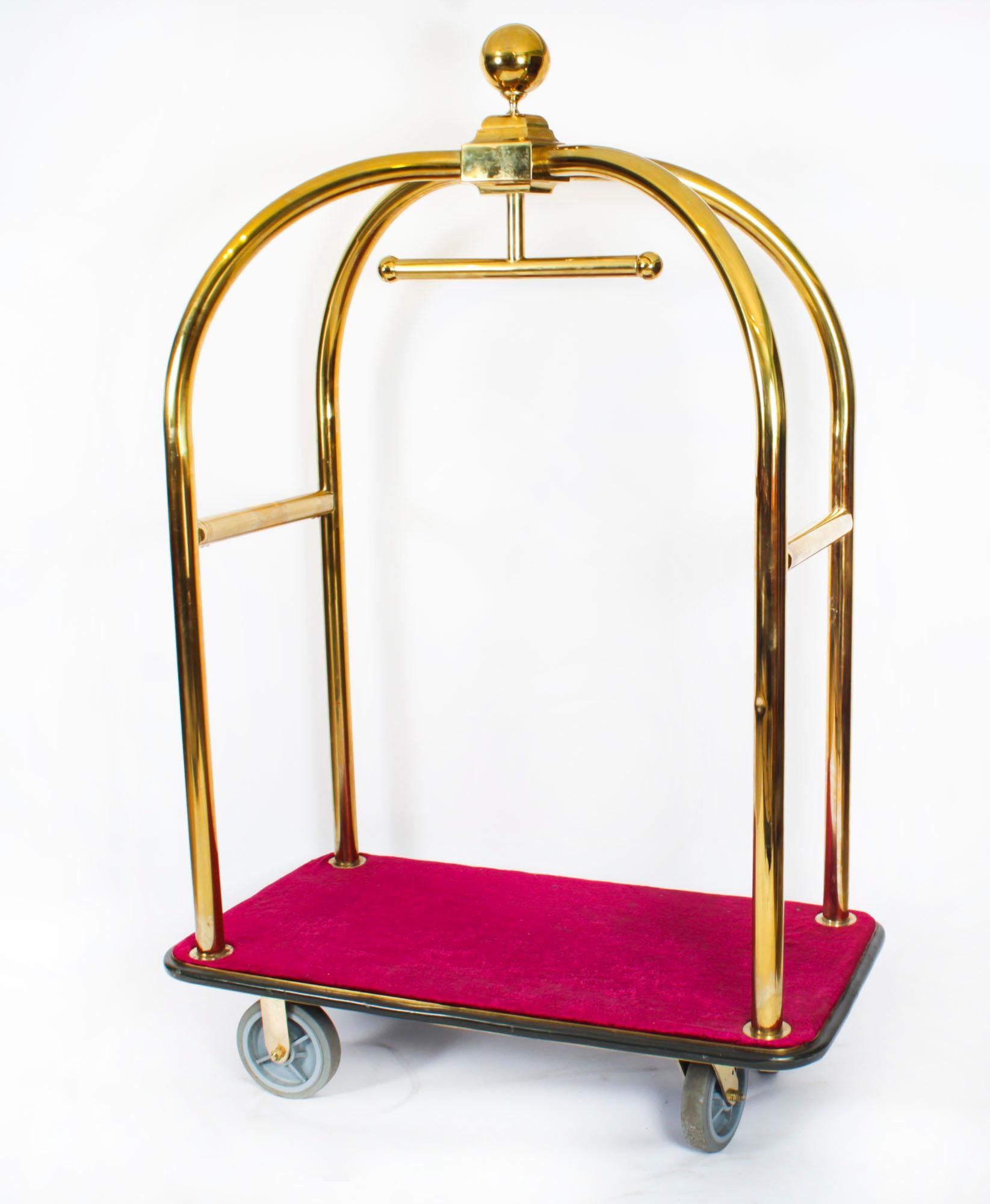 Vintage Brass Luxury Hotel Trolley 20th Century In Good Condition In London, GB