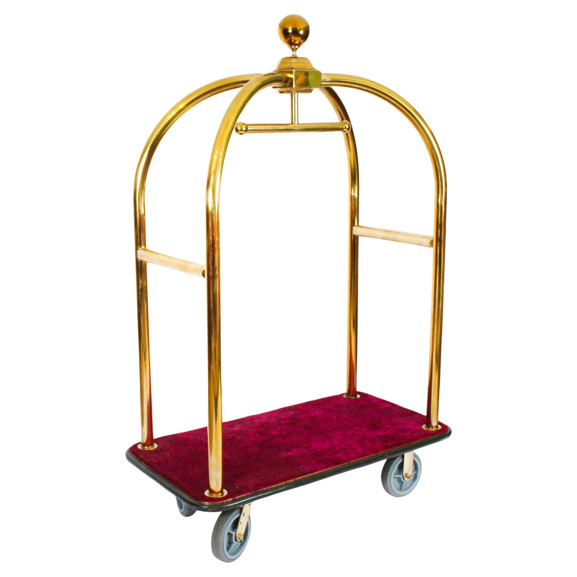 Vintage Brass Luxury Hotel Trolley 20th Century