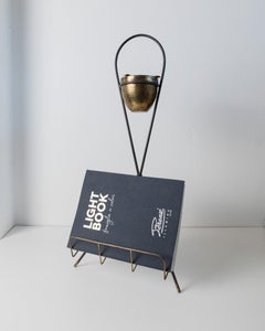 Vintage Brass Magazine Rack and Ashtray Mid Century Design, 1960s