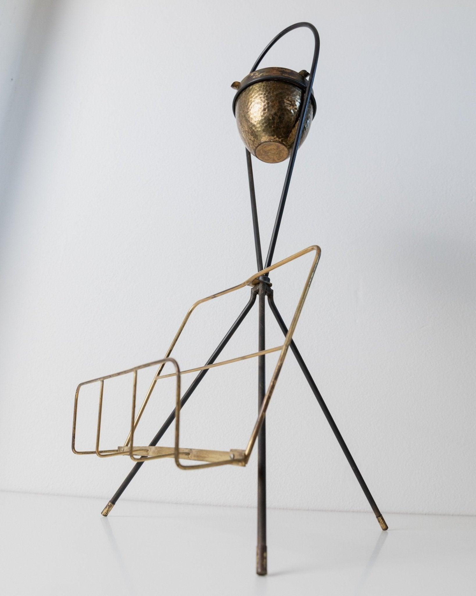 Portariviste e posacenere d'epoca in ottone Mid Century Design, anni '60 in vendita 1