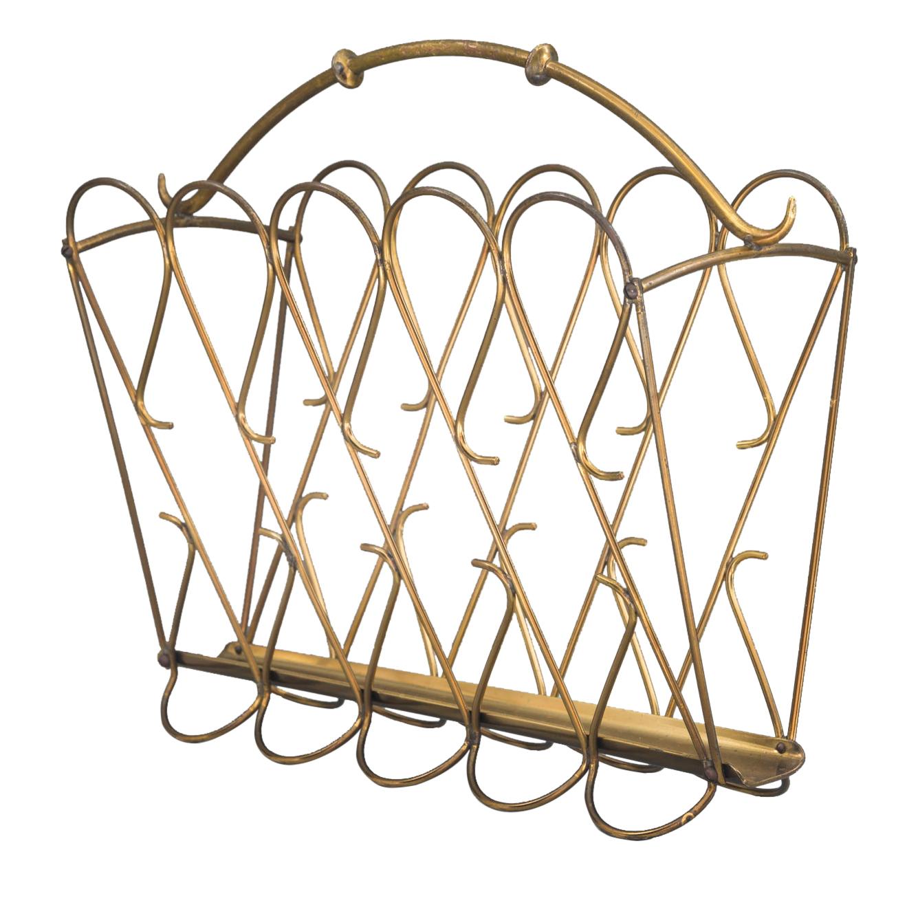 Vintage Hollywood Regency Brass Magazine Rack at 1stdibs