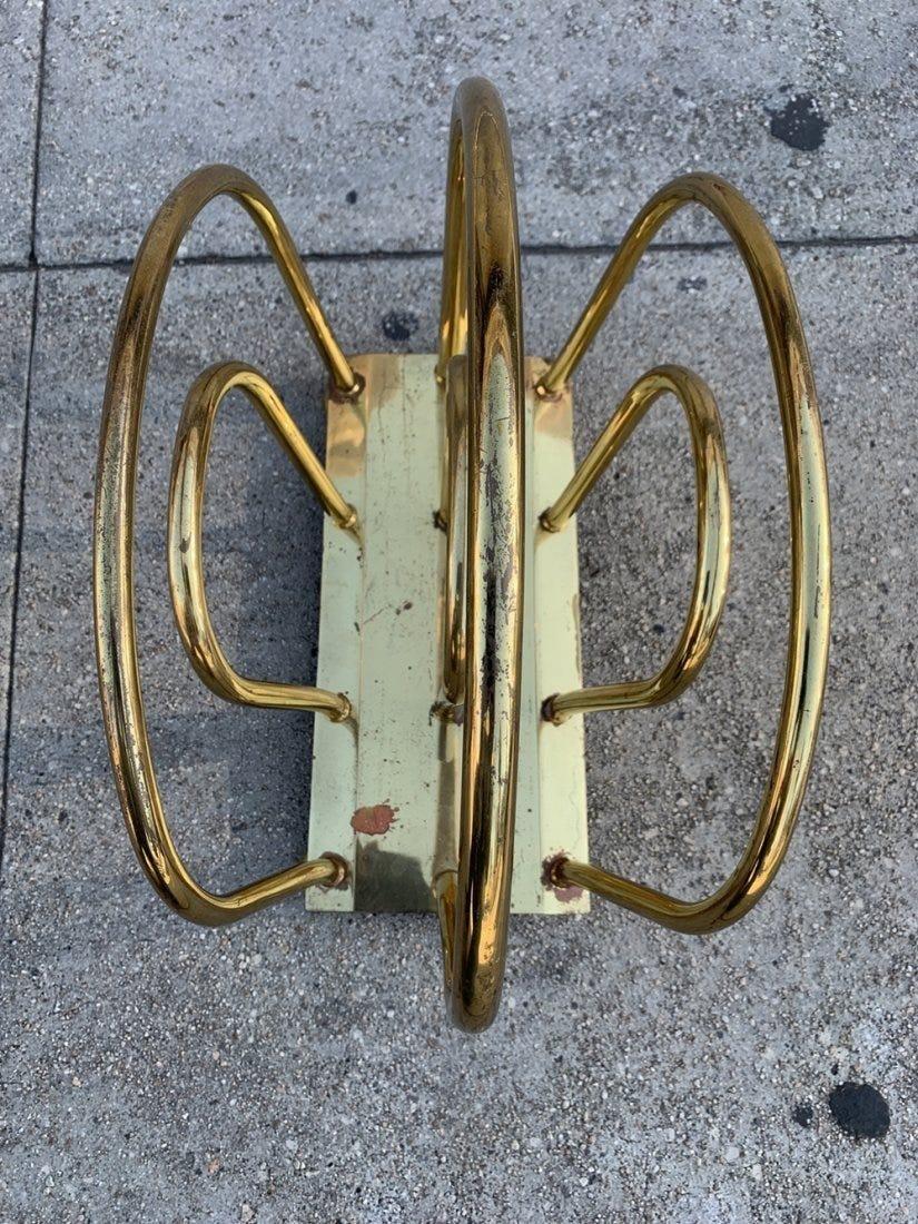 Vintage Brass Magazine Rack in the Dorothy Thorpe Style 1