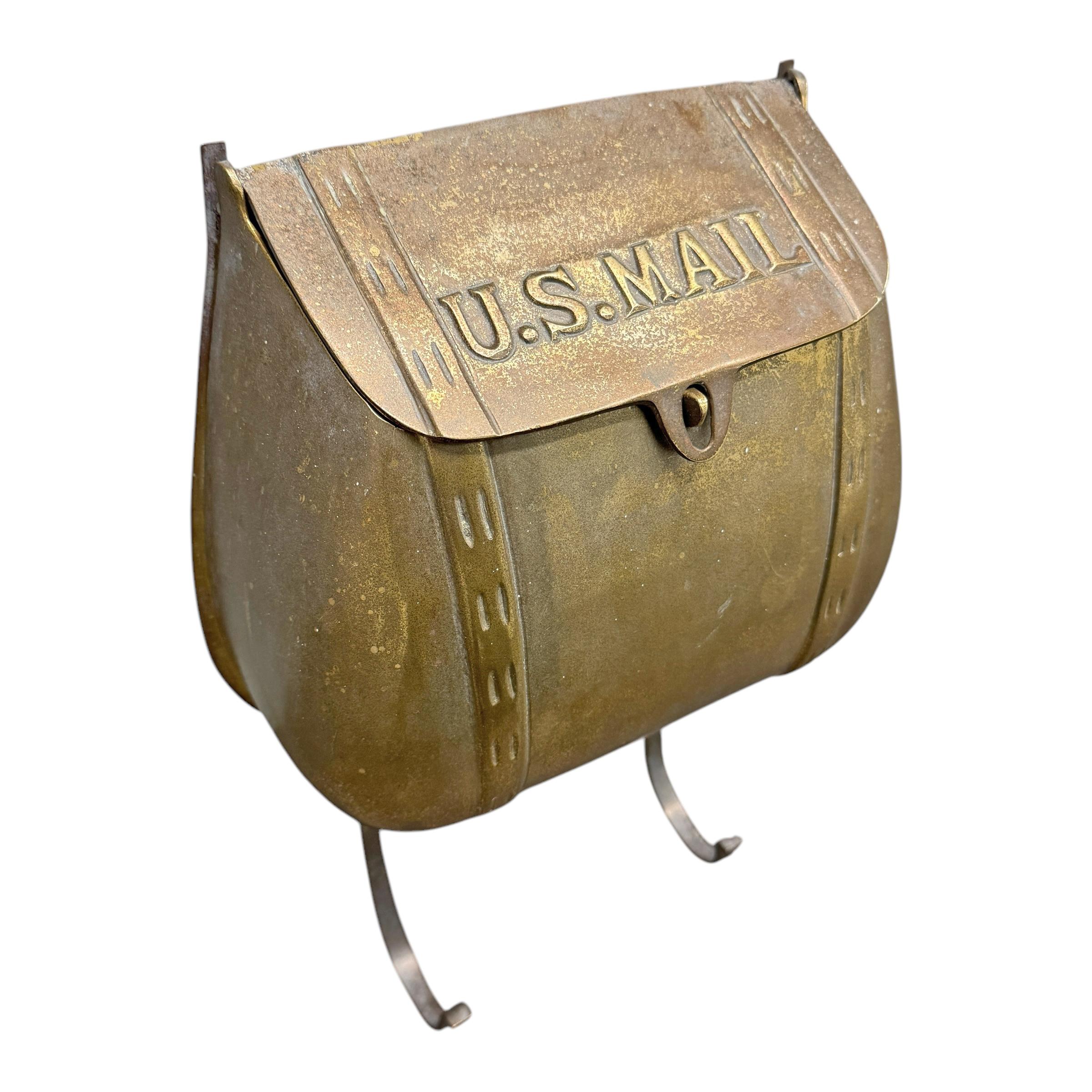 Cast Vintage Brass Mailbag Mailbox