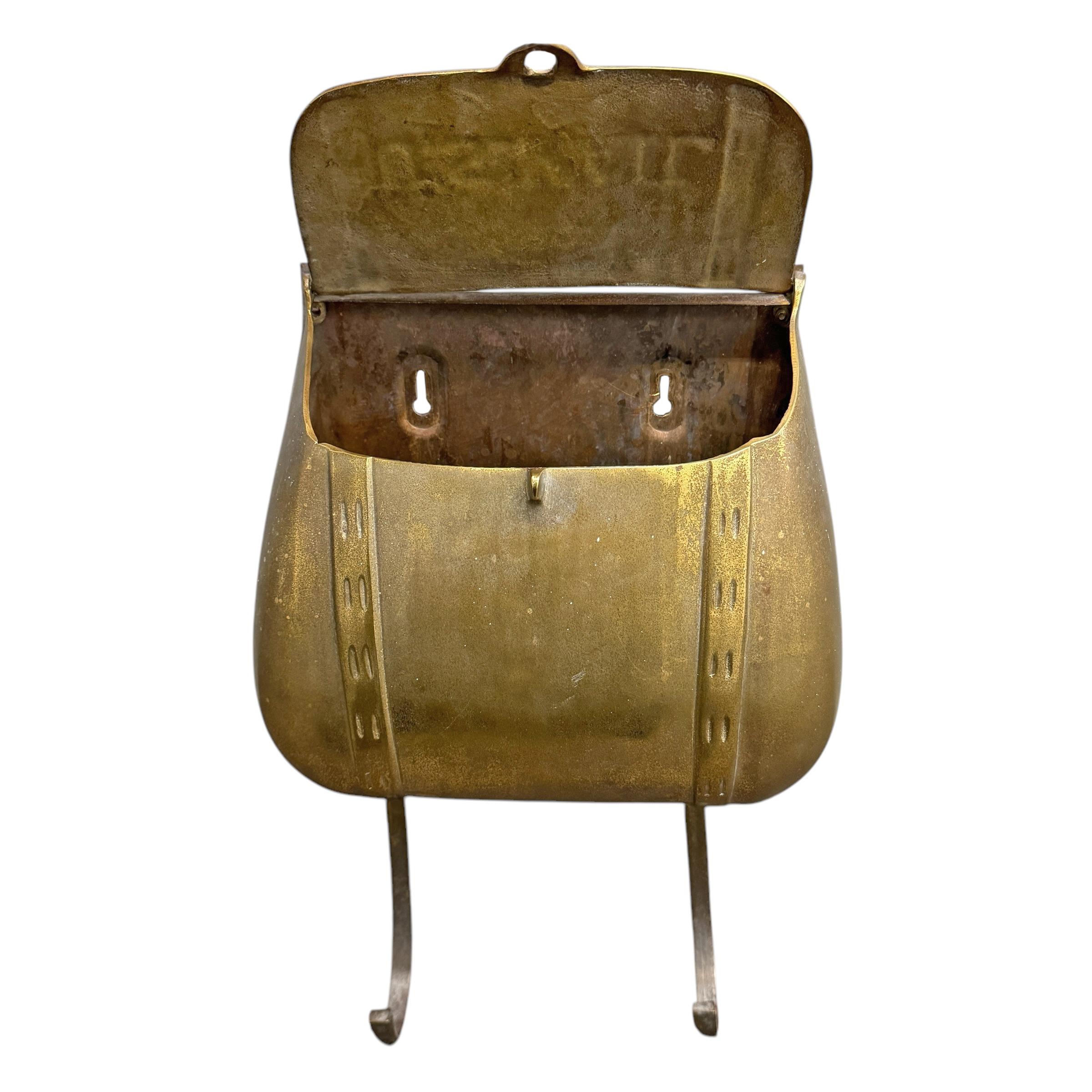 Vintage Brass Mailbag Mailbox 2
