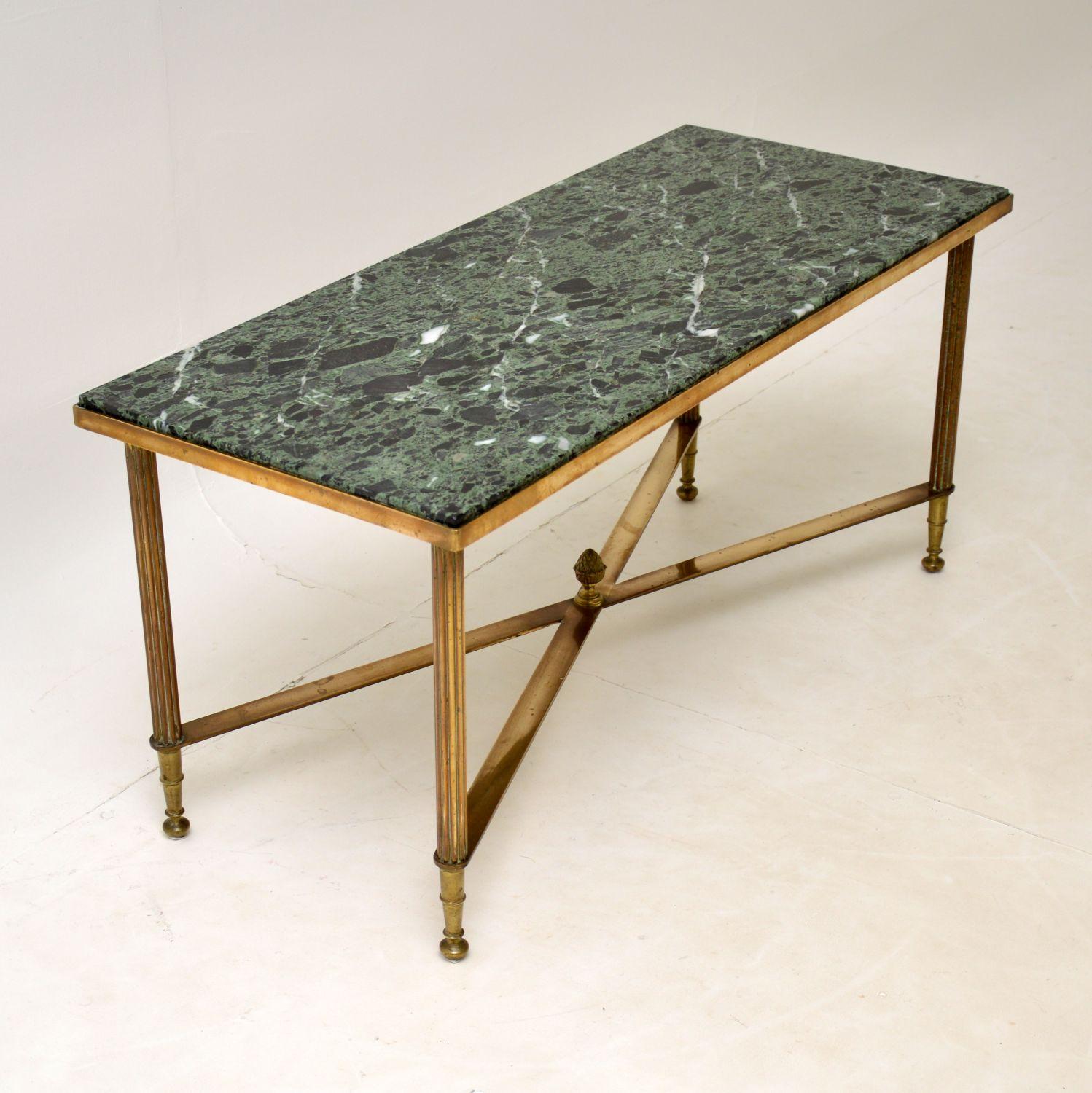 Vintage Brass & Marble Coffee Table 2