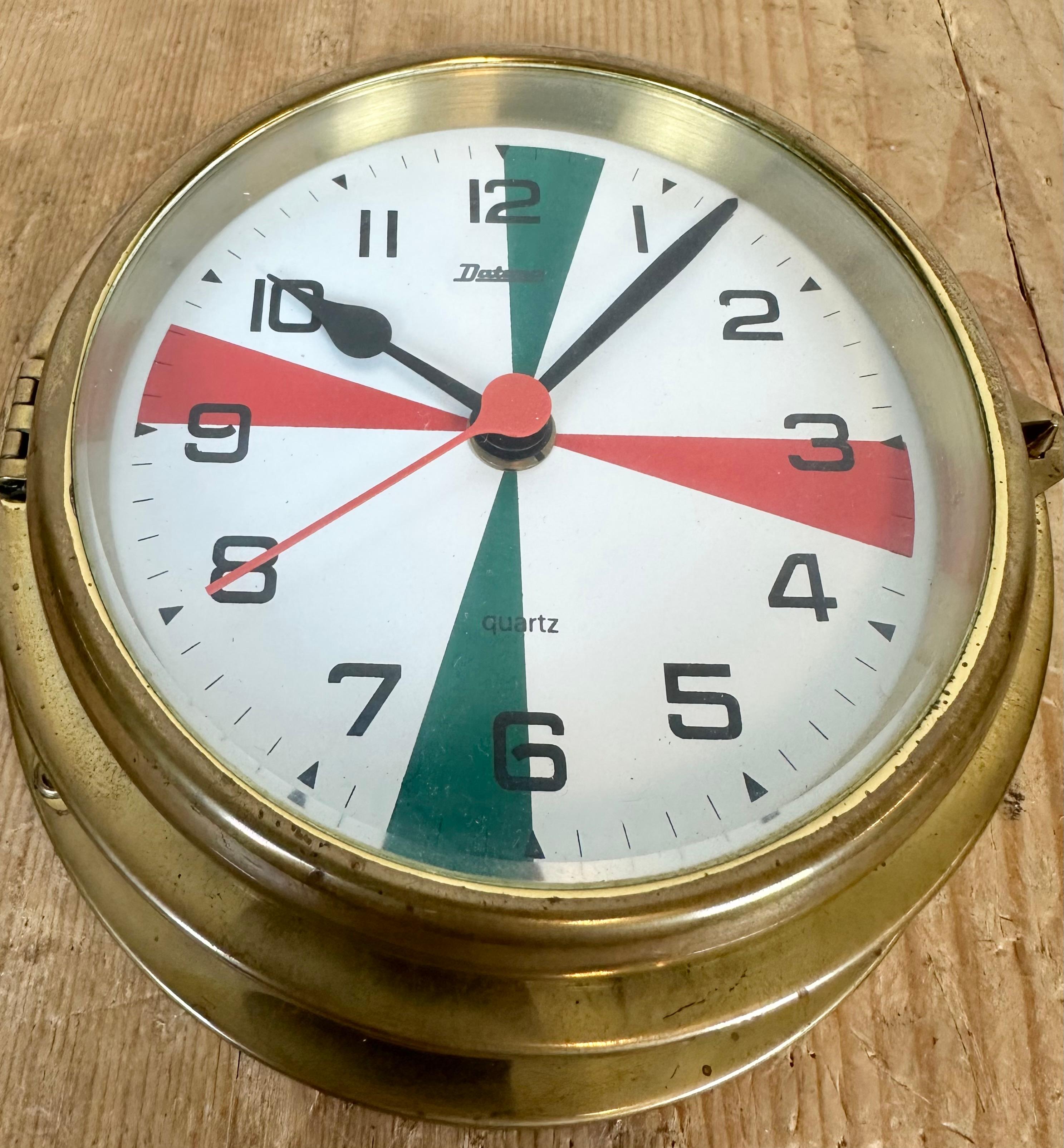 Vintage Brass Maritime Clock from Datema, 1980s For Sale 5