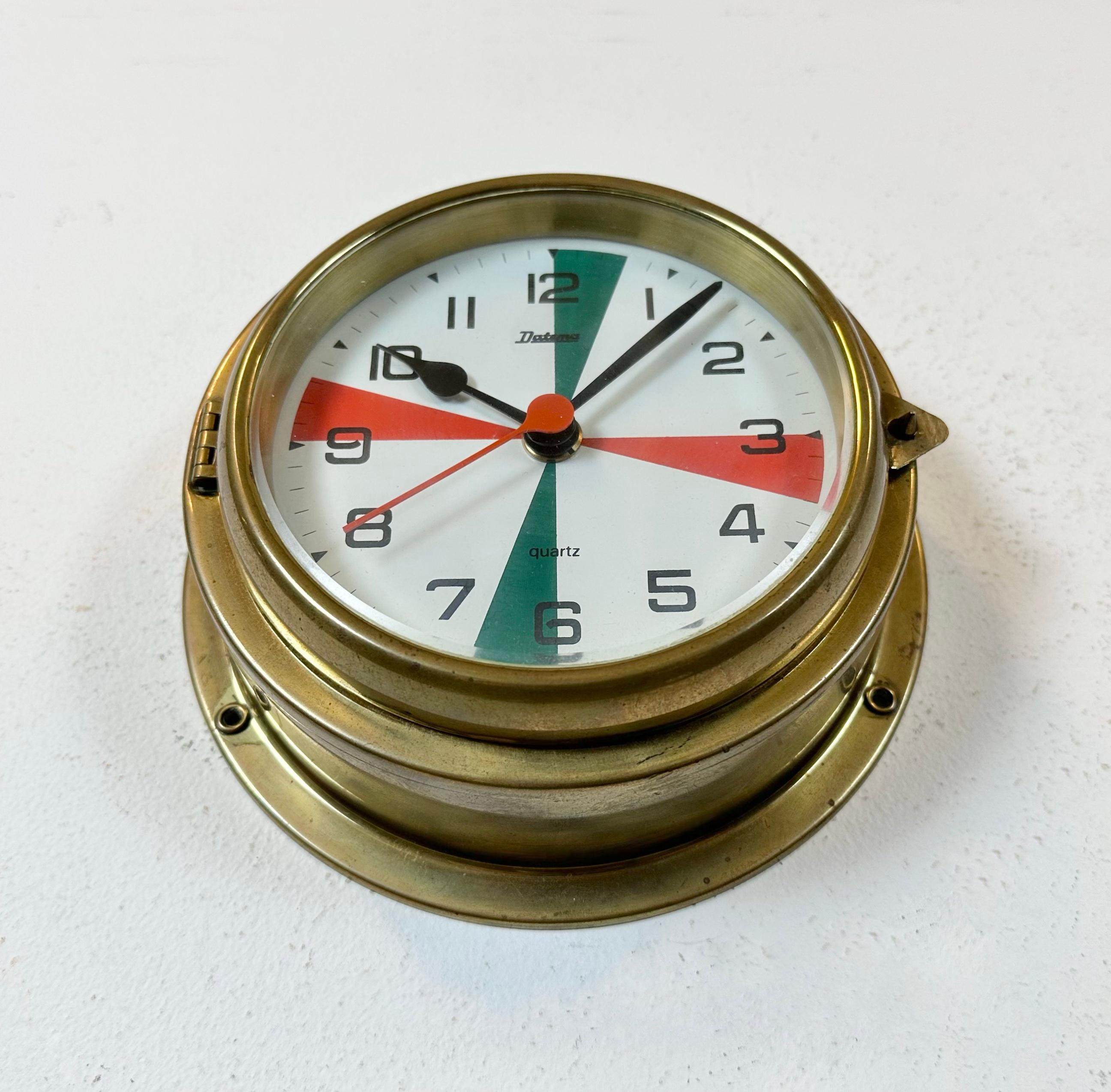 Vintage Brass Maritime Clock from Datema, 1980s For Sale 1