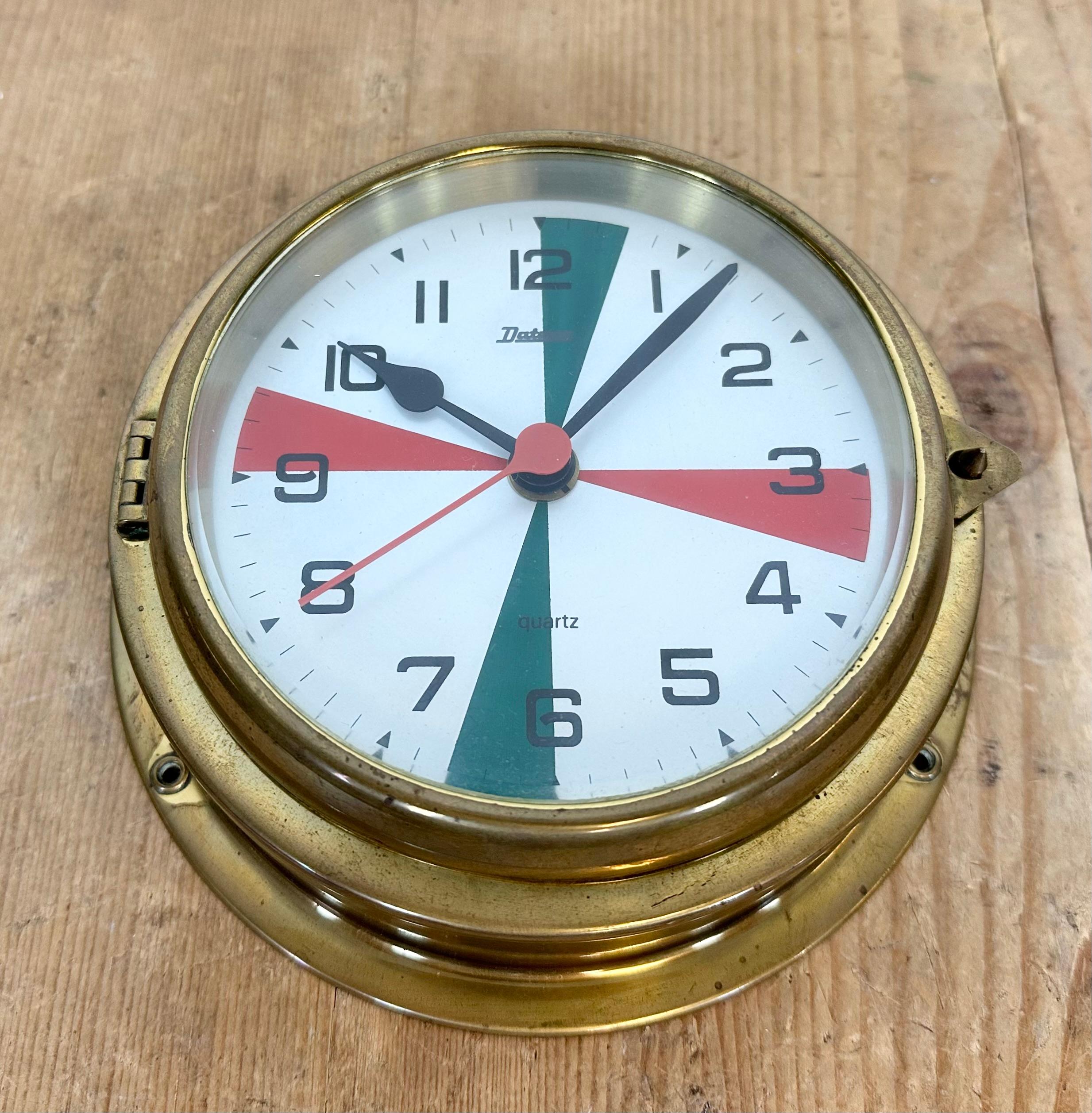 Vintage Brass Maritime Clock from Datema, 1980s For Sale 3