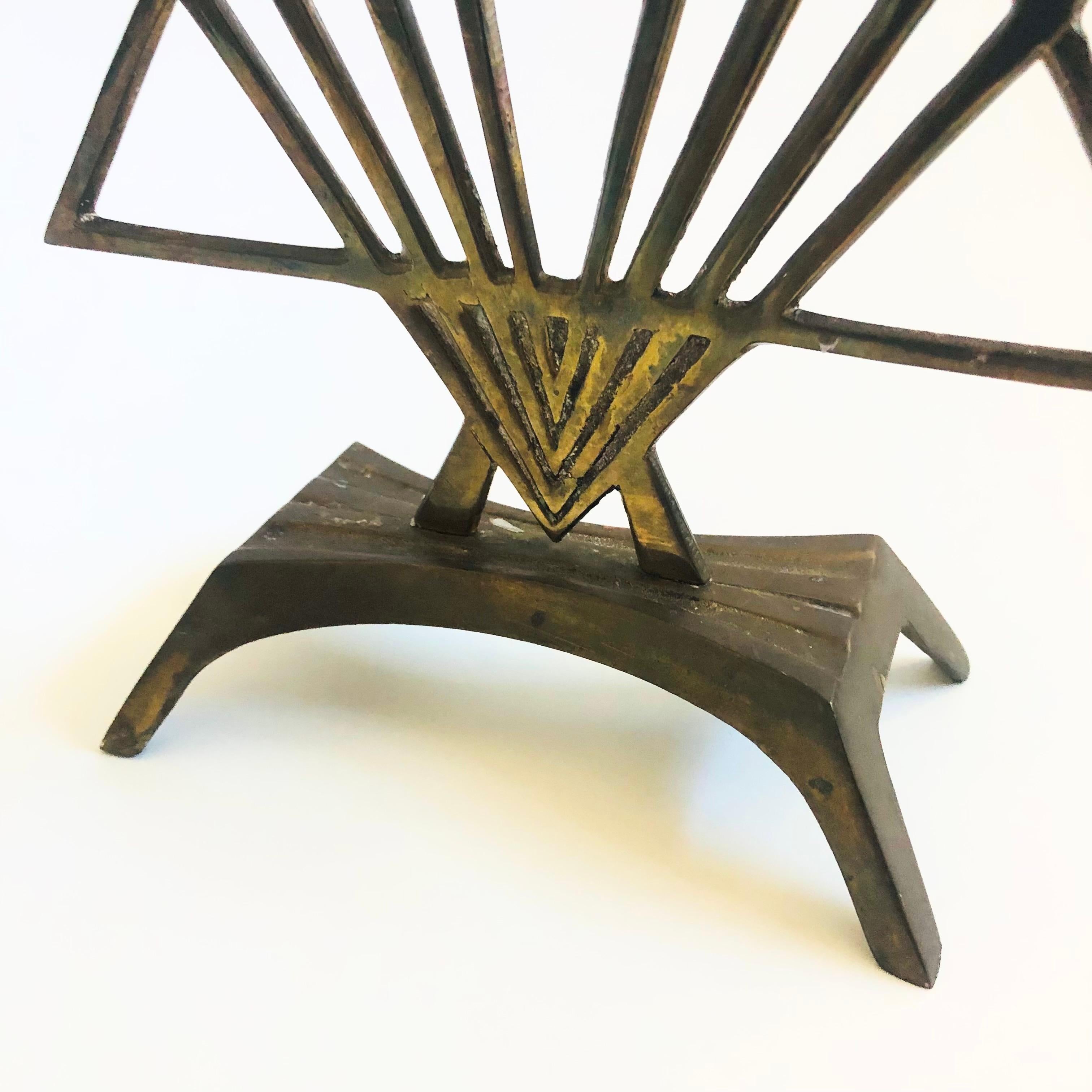 20th Century Vintage Brass Menorah For Sale