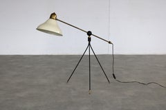 lampada da terra in ottone/metallo vintage