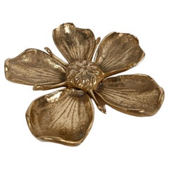 Vintage Brass Metal FLOWER ASHTRAY in the style of Gucci with Removable Petals
