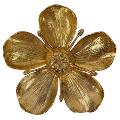 Vintage Brass Metal FLOWER ASHTRAY in the style of Gucci with Removable Petals