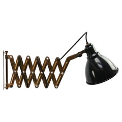 Vintage Brass Metal Industrial Scissor Black Enamel Wall Work Lights