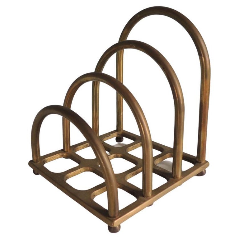 Vintage Brass Mid-Century Modern Style Letter Holder For Sale at 1stDibs