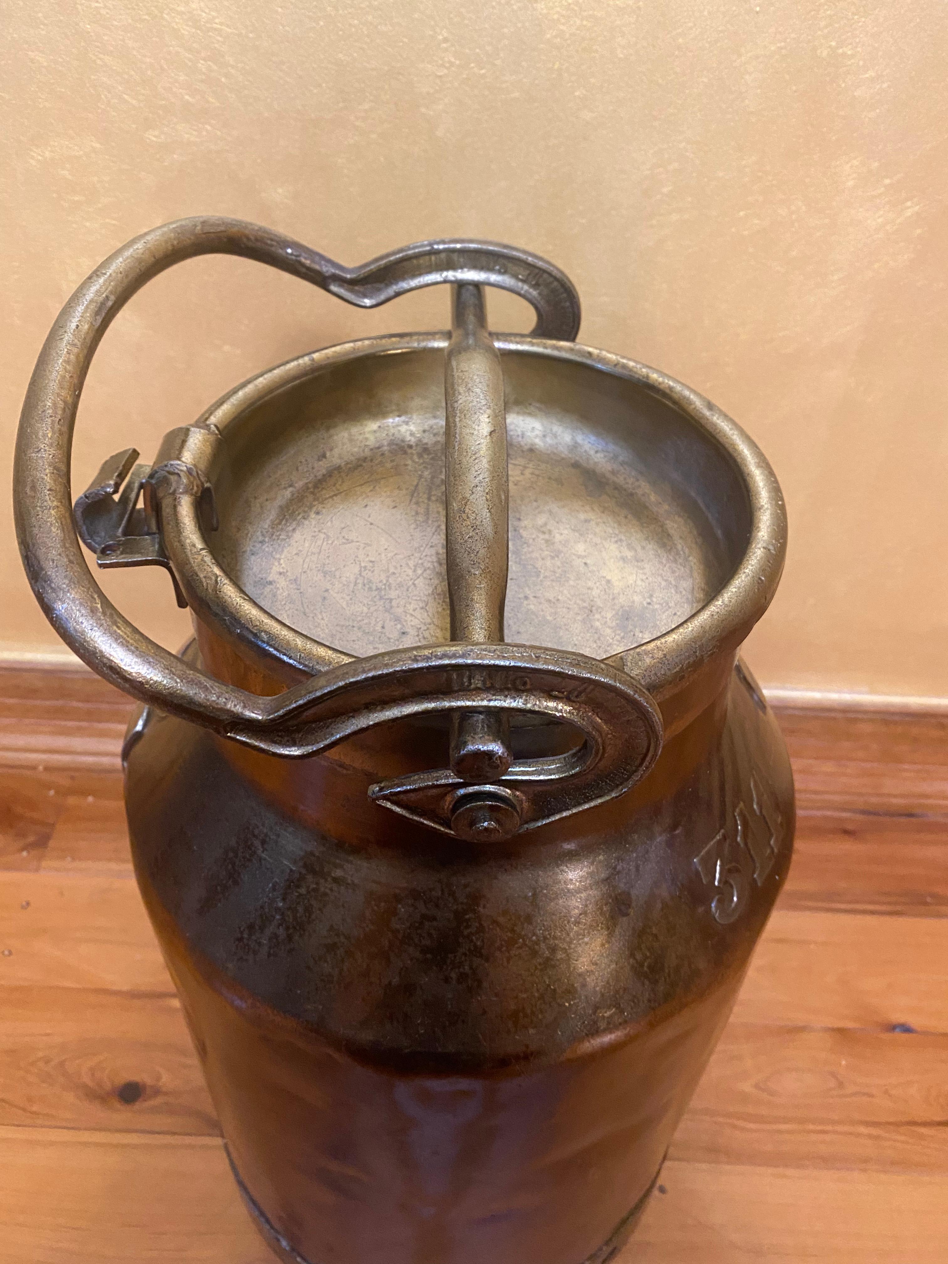20th Century Vintage Brass Milk Churn For Sale