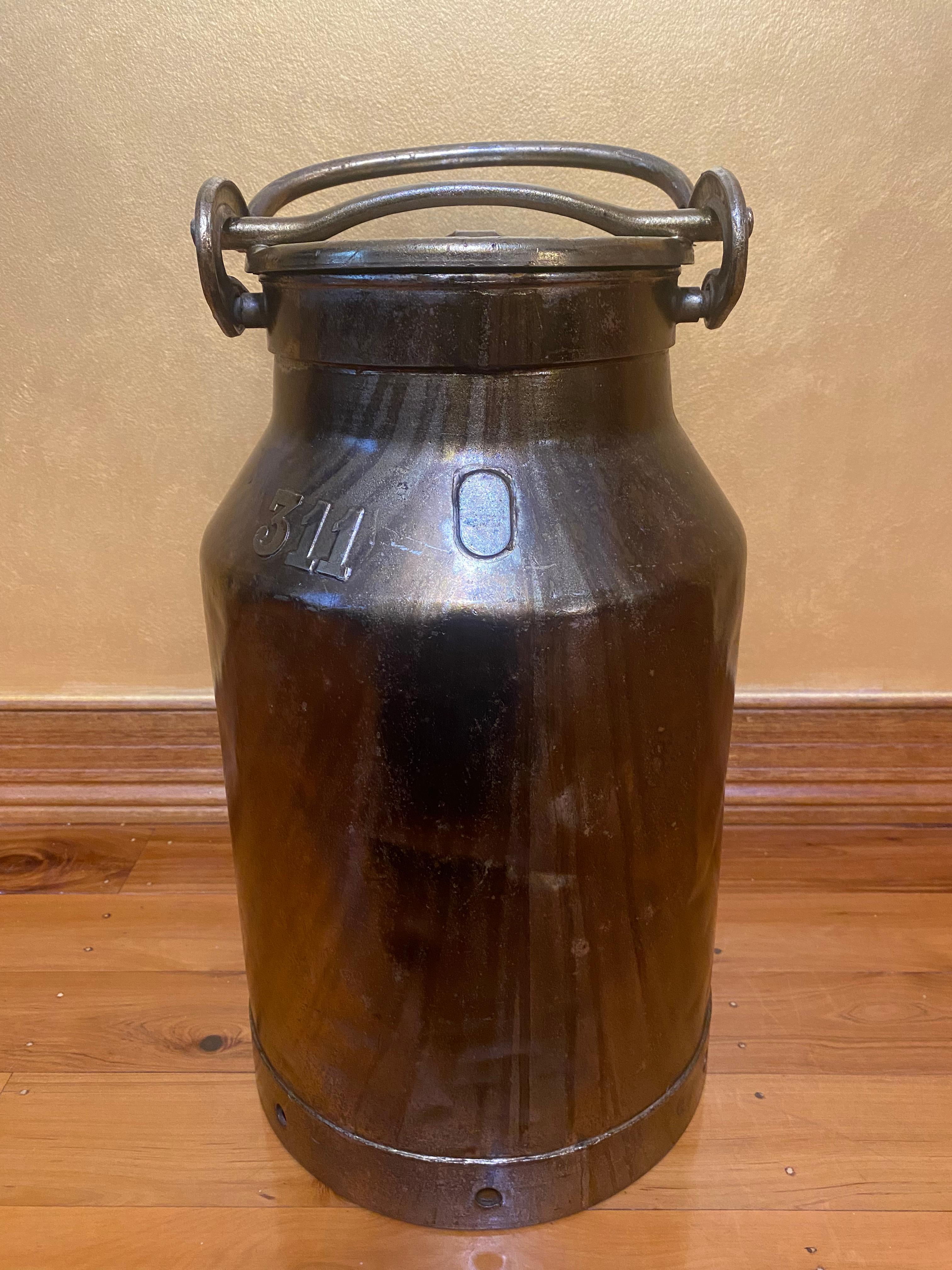 Vintage Brass Milk Churn For Sale 3