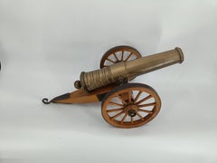 Cannone in miniatura in ottone vintage, anni '60